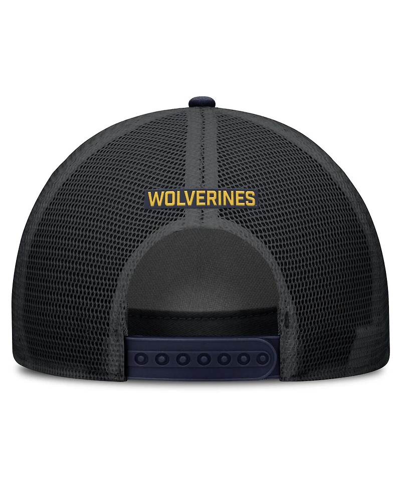 Jordan Men's Navy Michigan Wolverines Rise Primetime Trucker Adjustable Hat
