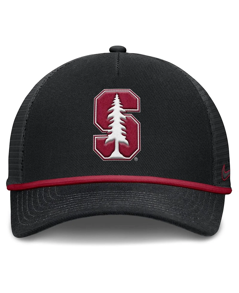 Nike Men's Black Stanford Cardinal Rise Primetime Trucker Adjustable Hat