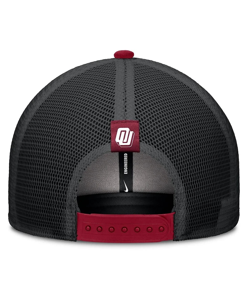 Nike Men's Crimson/Black Oklahoma Sooners Legacy Arch Rise Performance Trucker Adjustable Hat