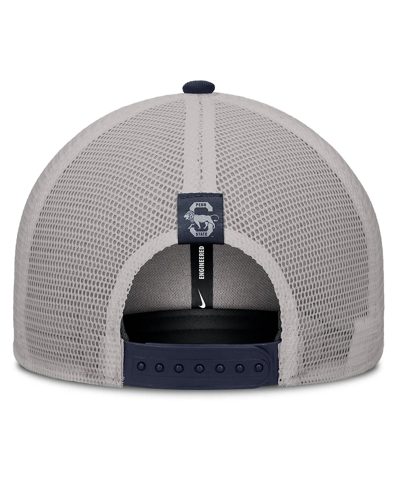 Nike Men's Navy/Gray Penn State Nittany Lions Legacy Arch Rise Performance Trucker Adjustable Hat
