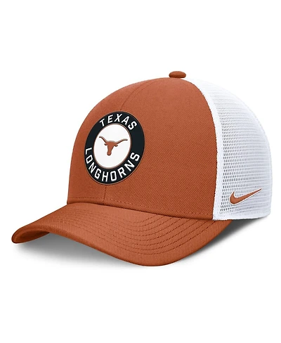 Nike Men's Burnt Orange/White Texas Longhorns Rise Primetime Performance Trucker Adjustable Hat