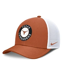 Nike Men's Burnt Orange/White Texas Longhorns Rise Primetime Performance Trucker Adjustable Hat