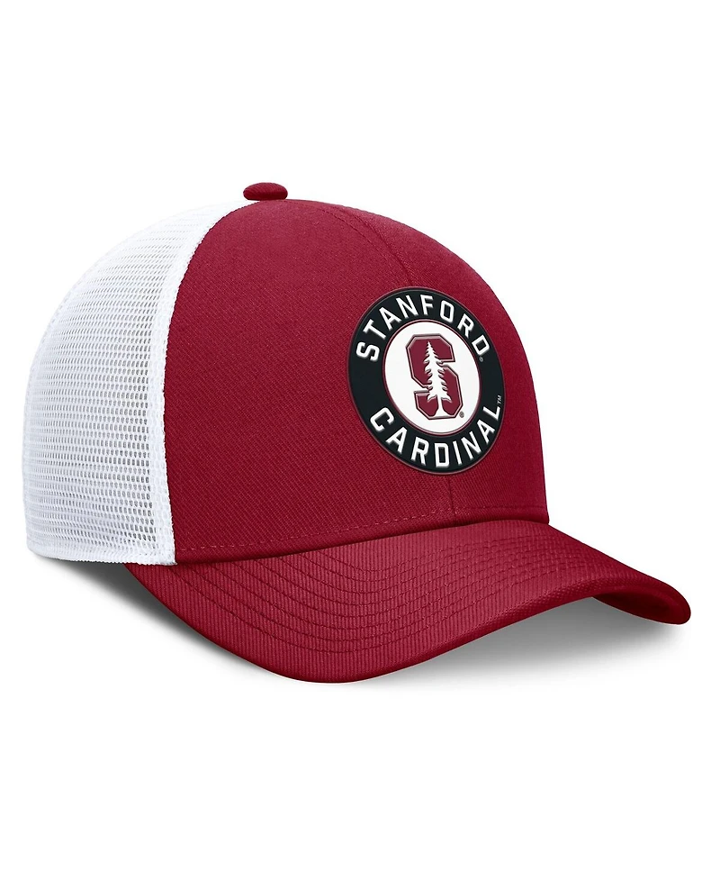 Nike Men's Cardinal/White Stanford Cardinal Rise Primetime Performance Trucker Adjustable Hat