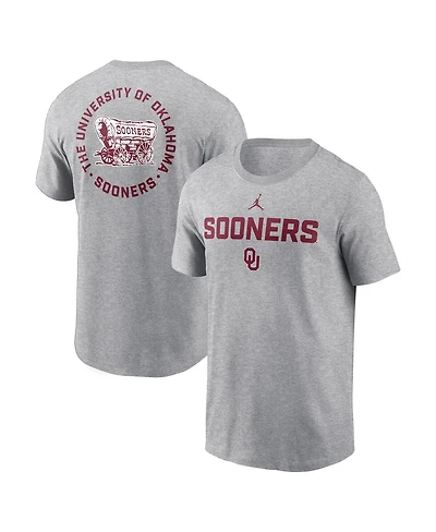 Jordan Men's Heather Gray Oklahoma Sooners Campus 2-Hit T-Shirt