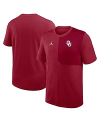 Jordan Men's Crimson Oklahoma Sooners 2025 Sideline Uv Performance Coach T-Shirt