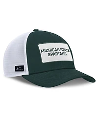 Nike Men's Green/White Michigan State Spartans 2025 On-Field Rise Patch Trucker Adjustable Hat