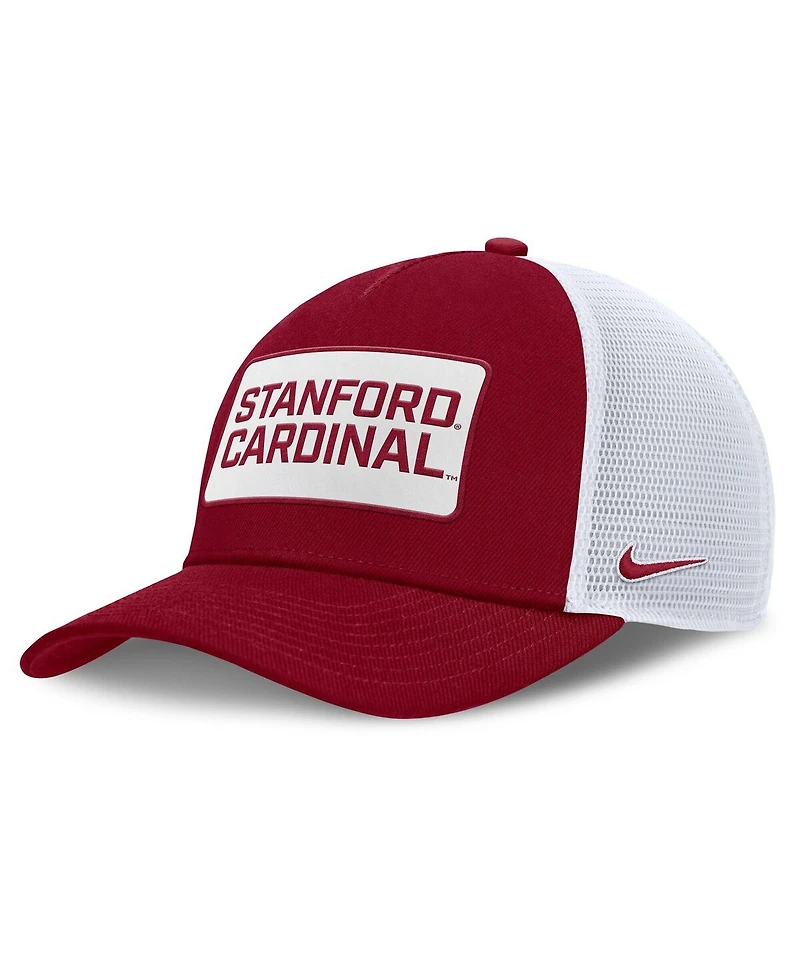 Nike Men's Cardinal/White Stanford Cardinal 2025 On-Field Rise Patch Trucker Adjustable Hat