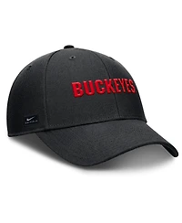 Nike Men's Black Ohio State Buckeyes 2025 On-Field Rise Performance Adjustable Hat