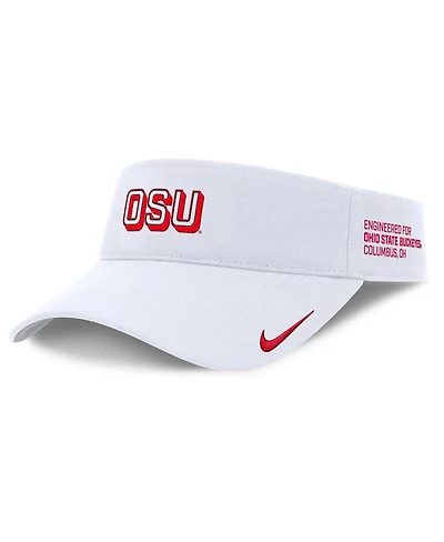 Nike Men's White Ohio State Buckeyes 2025 On-Field Gameday Performance Ace Adjustable Visor Hat