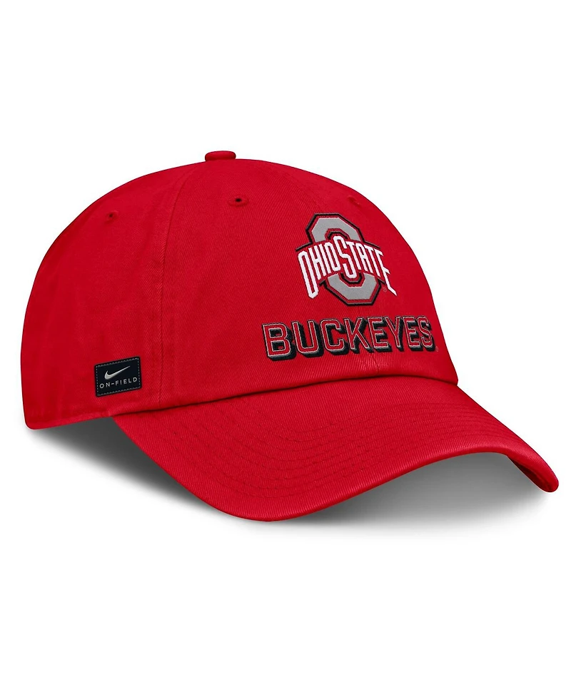 Nike Men's Scarlet Ohio State Buckeyes 2025 On-Field Club Adjustable Hat
