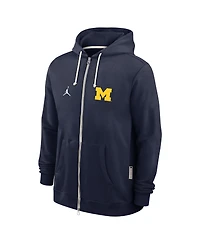 Jordan Men's Navy Michigan Wolverines 2025 Sideline Performance Full-Zip Hoodie