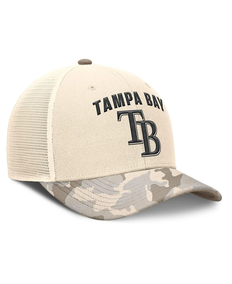 Nike Men's Natural Tampa Bay Rays Camo Natural Pack Rise Adjustable Trucker Hat