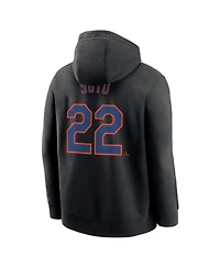 Nike Men's Juan Soto Black New York Mets Player Name Number Club Fleece Pullover Hoodie