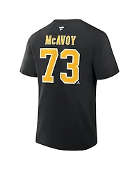 Fanatics Men's Charlie McAvoy Black Boston Bruins Authentic Stack Name Number T-Shirt