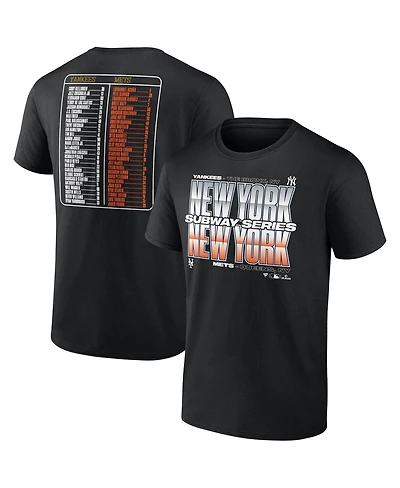 Fanatics Men's Black New York Yankees vs. Mets 2025 Subway Series Roster T-Shirt