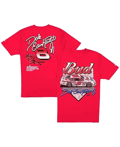 New Era Men's Red Dale Earnhardt Jr. Budweiser x Mlb 2025 Speedway Classic Car T-Shirt