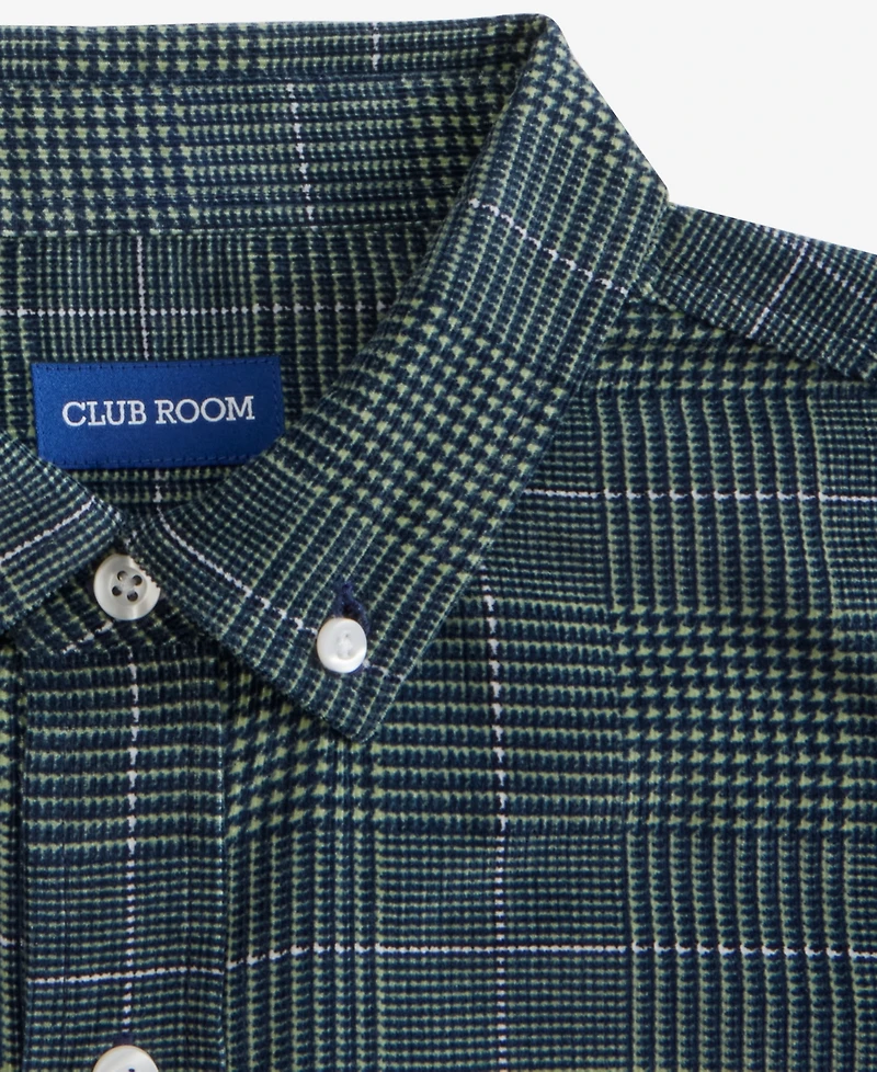 Club Room Men's Glen Plaid Cotton Corduroy Shirt, Macy's Exclusive