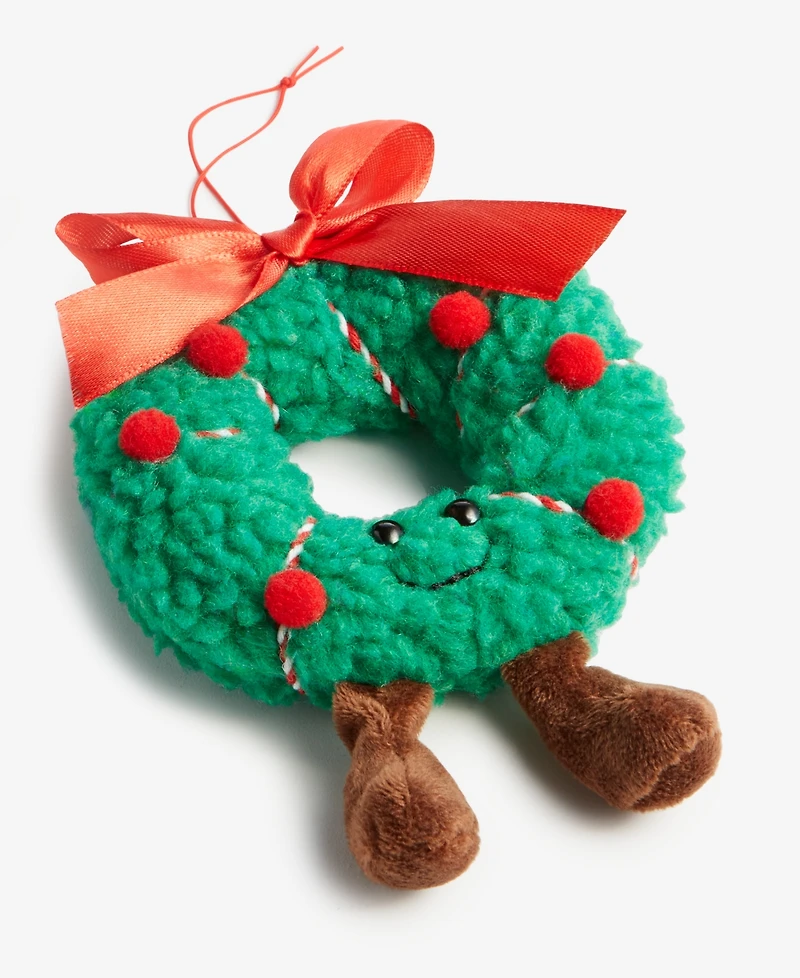 Holiday Lane Tiny Tidings Wreath Fabric Ornament, Macy's Exclusive