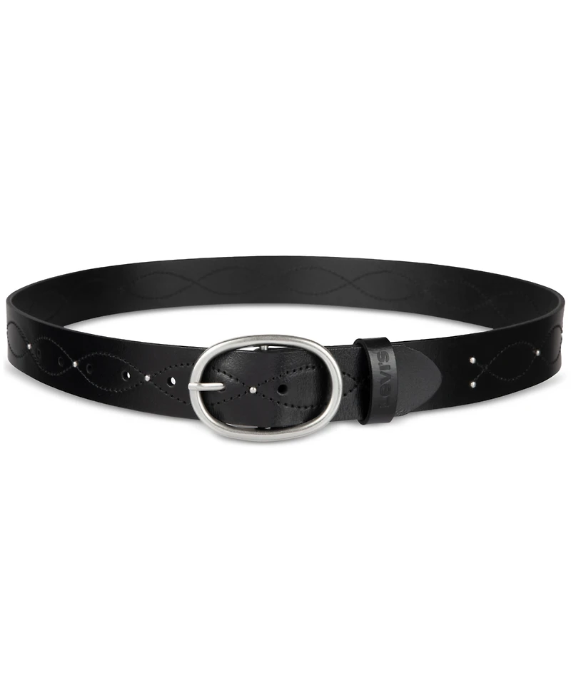Levi's Western Stitched & Studded Leather Belt