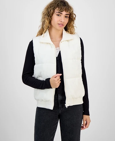 Madden Girl Women's Ribbed-Trim Puffer Vest