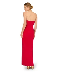 Adrianna Women's Crepe Sleeveless Slit Gown