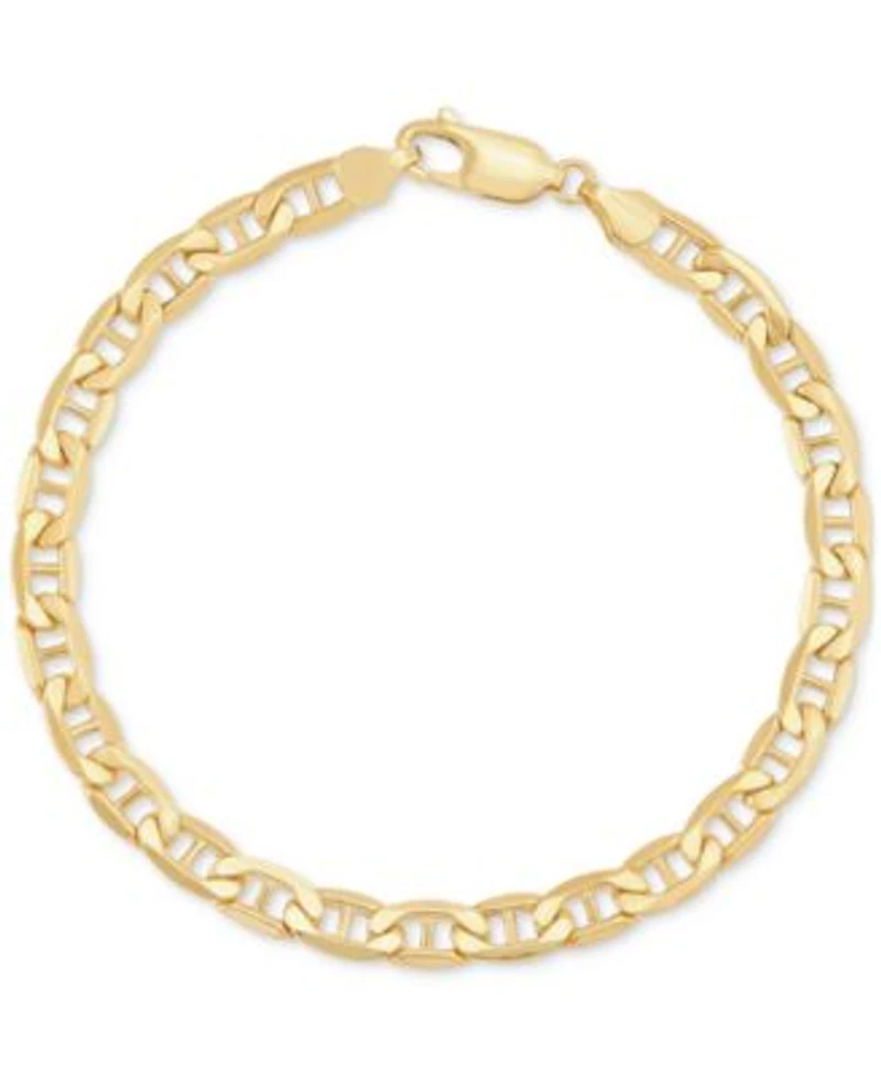 Italian Gold Lightweight Polished Mariner Link Chain 7.5 Bracelet 5.5mm In 14k Gold 8.5 Bracelet 5.5mm In 14k Yellow Gold 8.5 Bracelet 5.5mm In 14k White Gold
