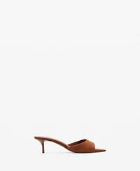 Mango Women's Kitten Heel Leather Sandals