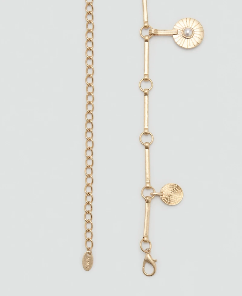 Mango Women's Hanging Pieces Metal Belt