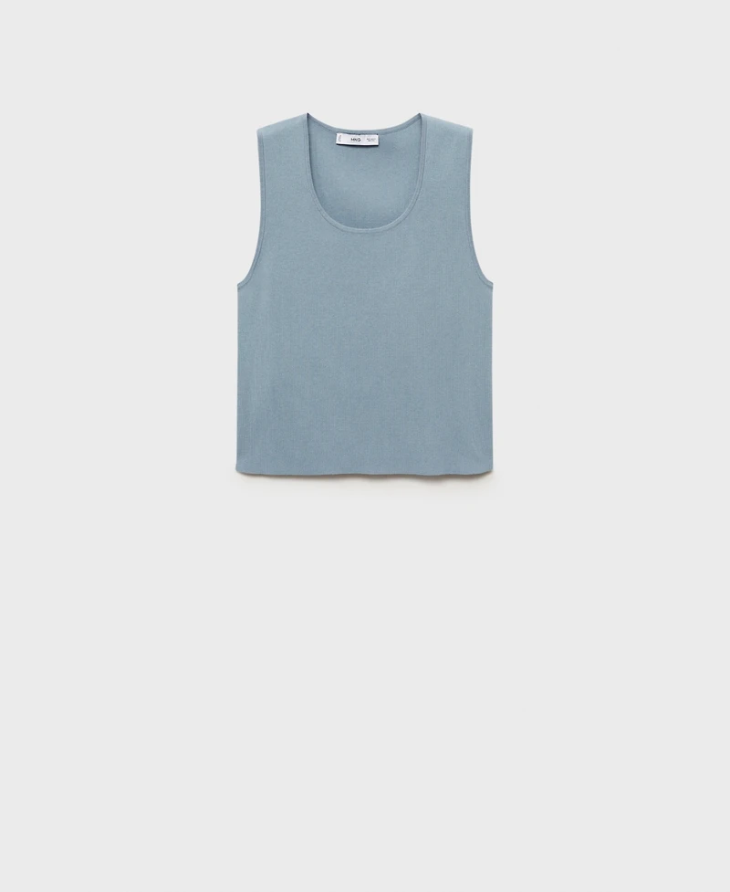 Mango Women's Low-Cut Knitted Crop Top