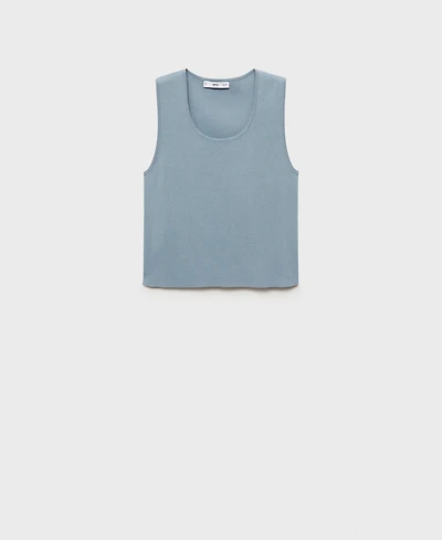 Mango Women's Low-Cut Knitted Crop Top