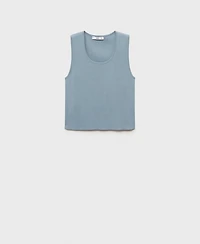 Mango Women's Low-Cut Knitted Crop Top