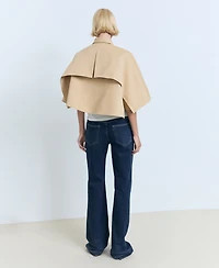 Mango Women's Cape Style Cropped Trench Jacket