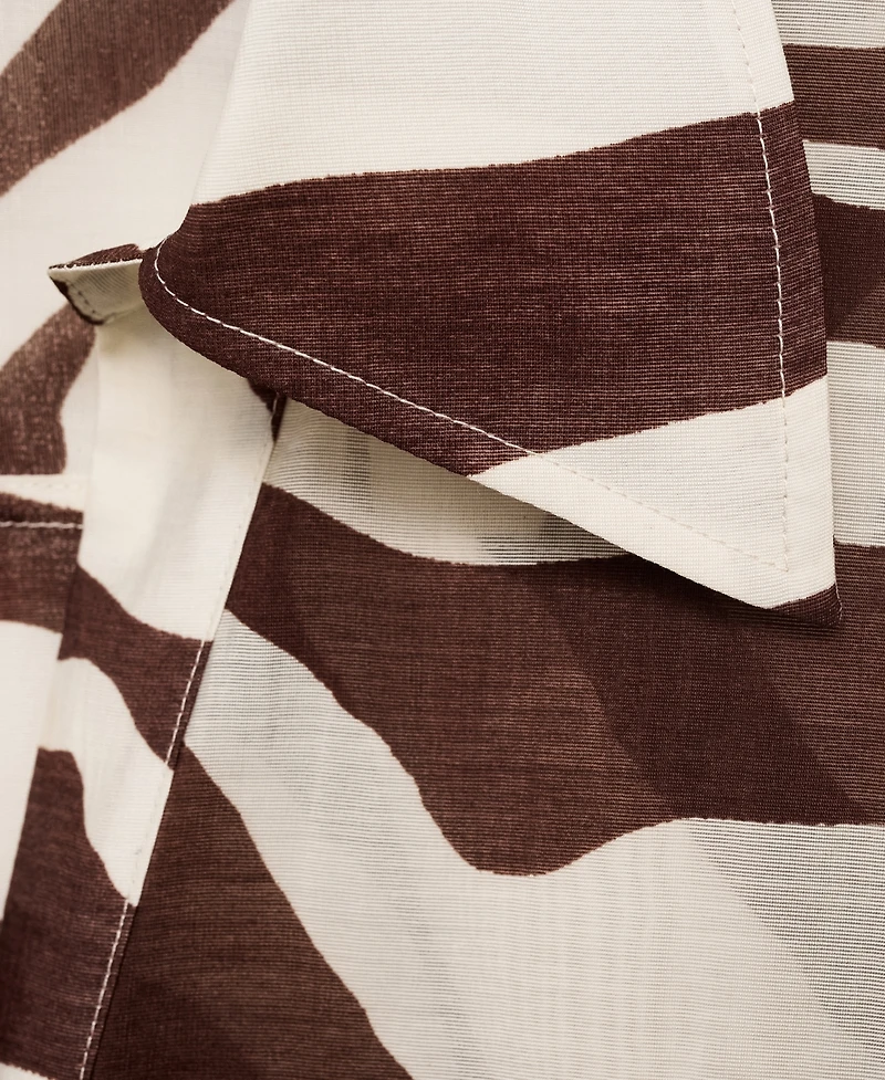 Mango Women's Flowy Zebra Printed Shirt