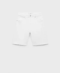 Mango Women's Frayed Hem Denim Shorts