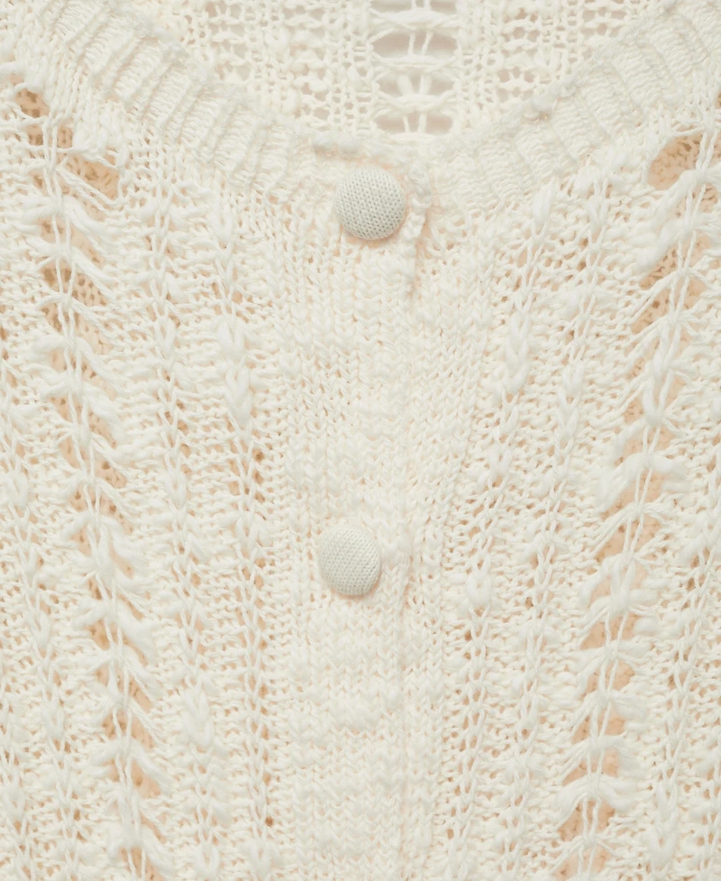 Mango Women's Openwork Knit Cardigan
