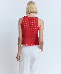 Mango Women's Crochet Knitted Top