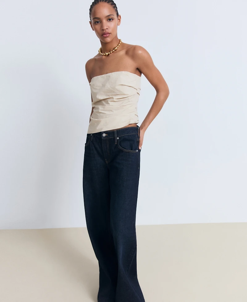 Mango Women's Asymmetrical Strapless Top