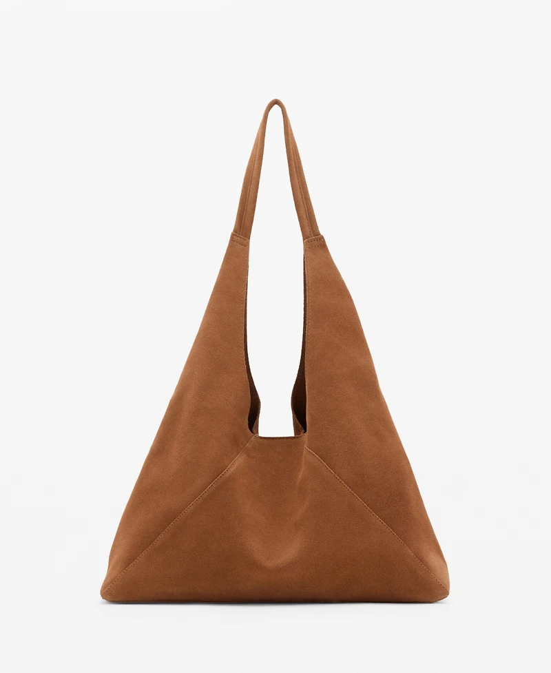 Mango Women's Suede Shoulder Bag