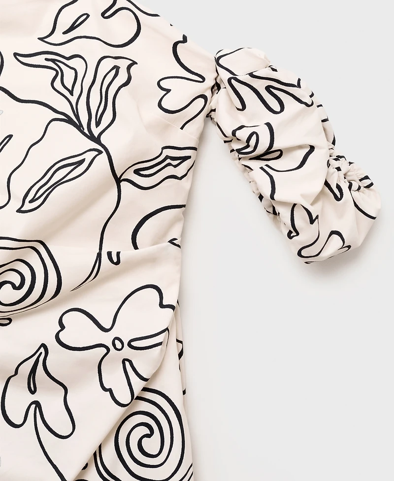 Mango Women's Strapless Floral Dress