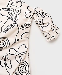 Mango Women's Strapless Floral Dress