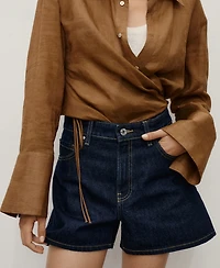 Mango Women's High-Rise Denim Shorts