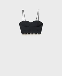 Mango Women's Embroidered Crop Top