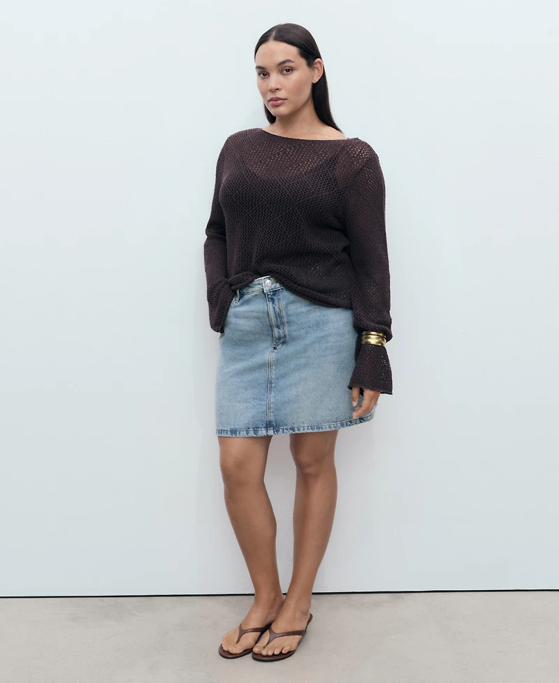 Mango Women's Denim Short Skirt