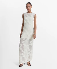 Mango Women's Floral Crochet Dress