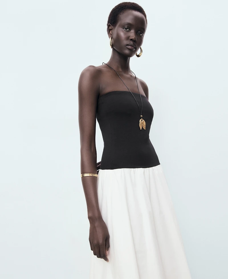Mango Women's Strapless Balloon Dress