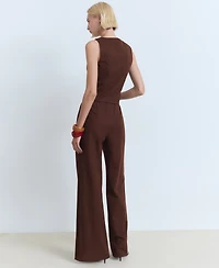 Mango Women's Flowy Straight-Fit Pants
