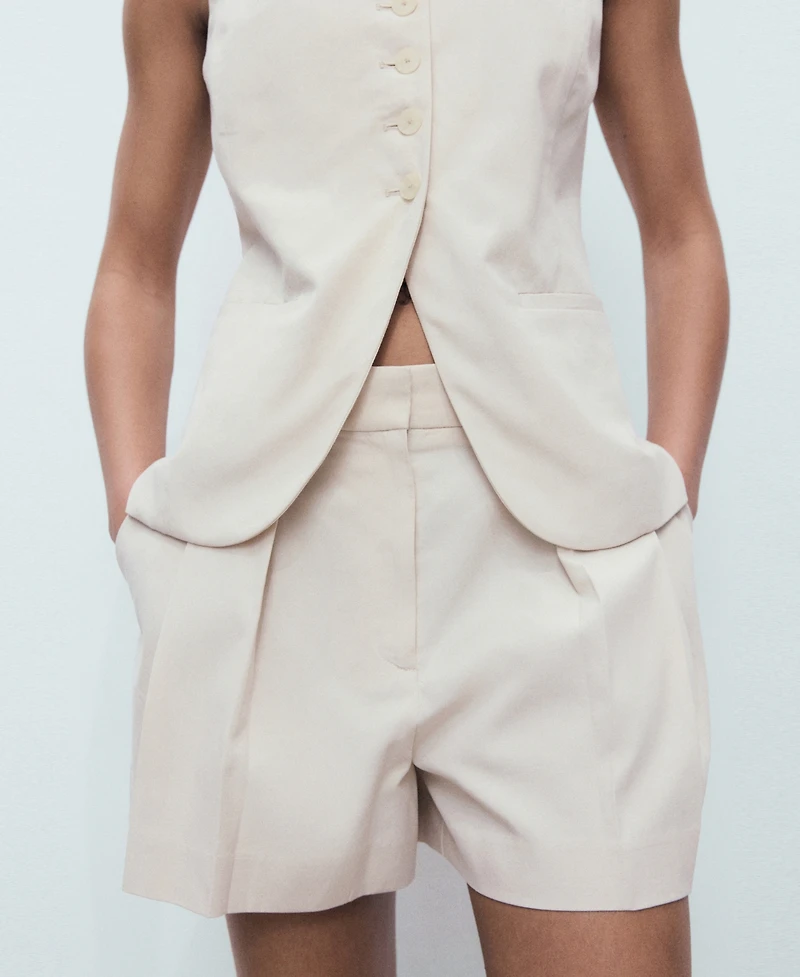 Mango Women's Pleated Tailored Shorts