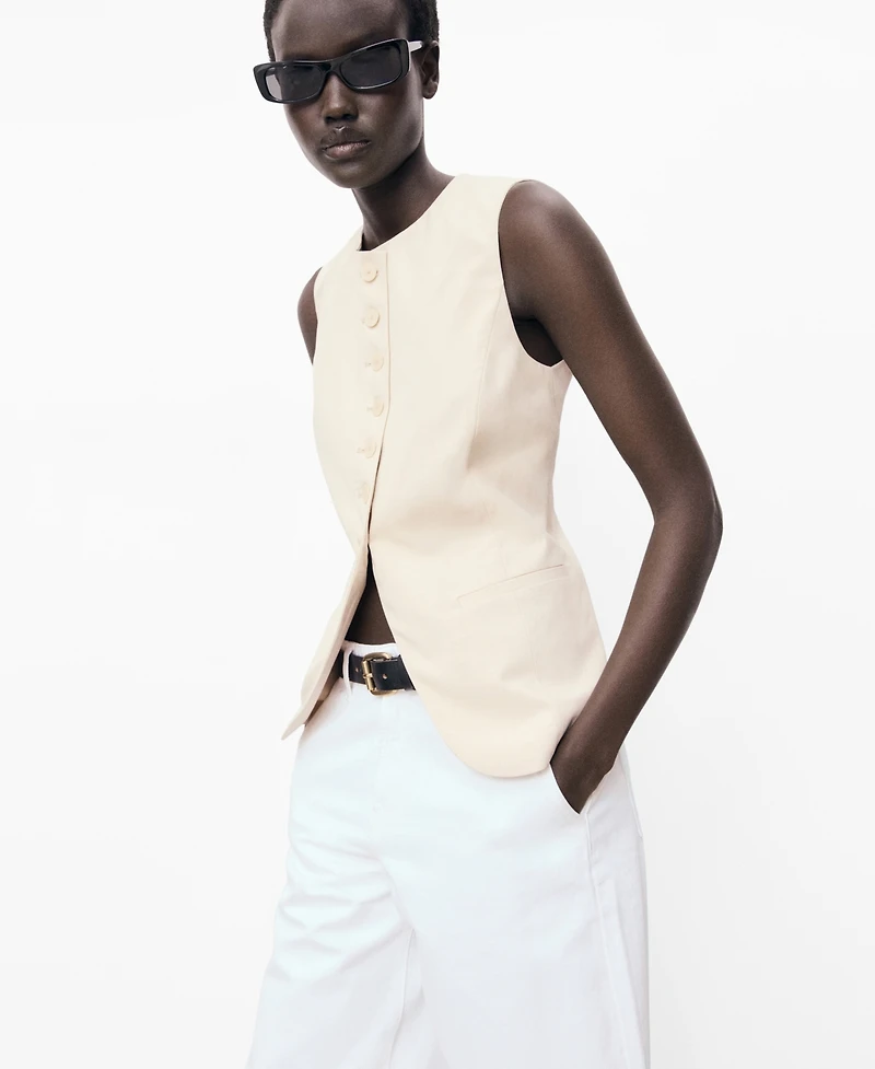 Mango Women's Buttoned Suit Vest