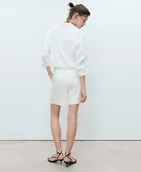 Mango Women's Straight-Fit Linen Shorts