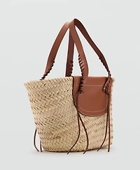 Mango Women's Natural Fiber Basket Bag